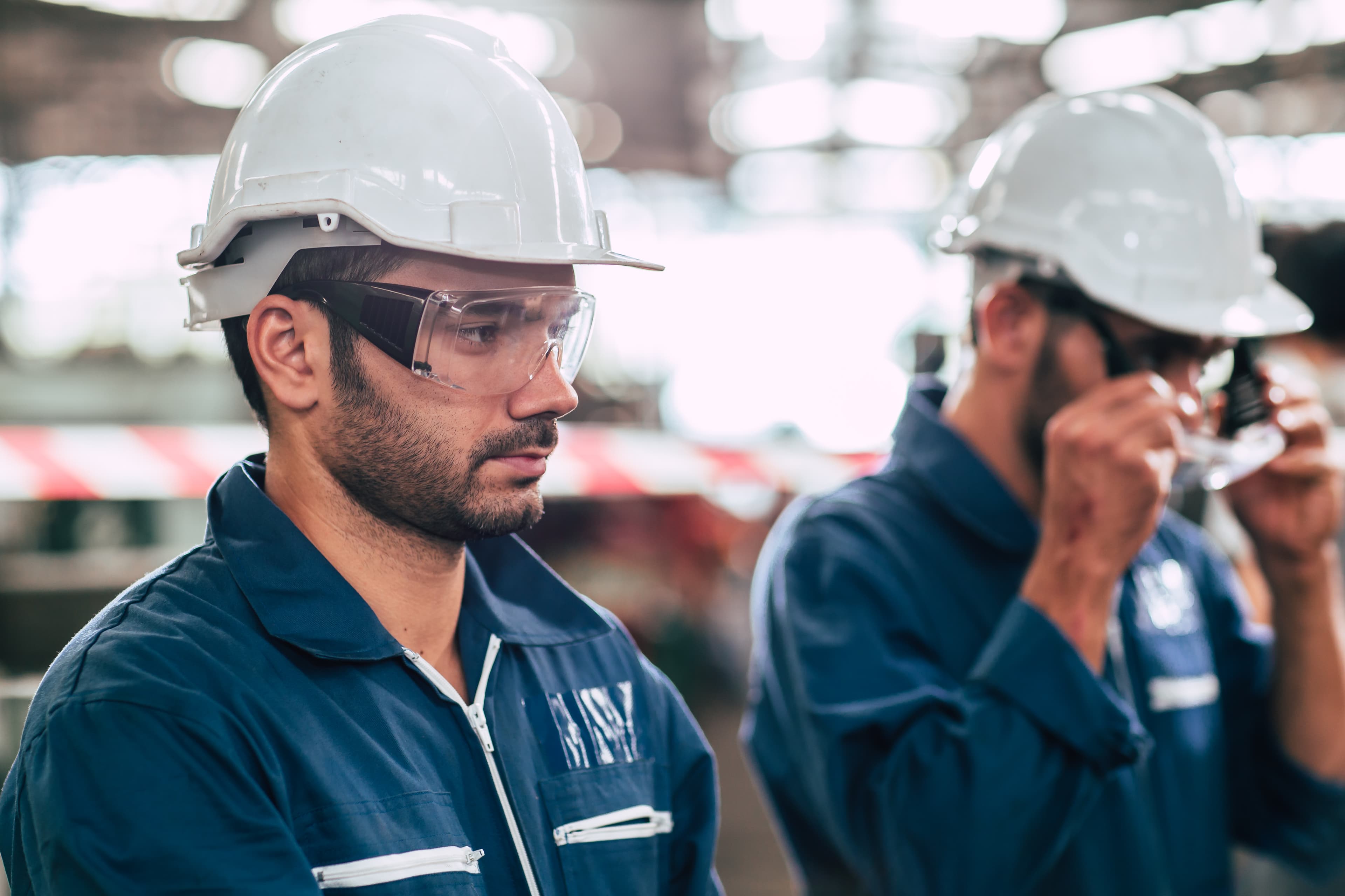 Engineers inspecting fabrication facility