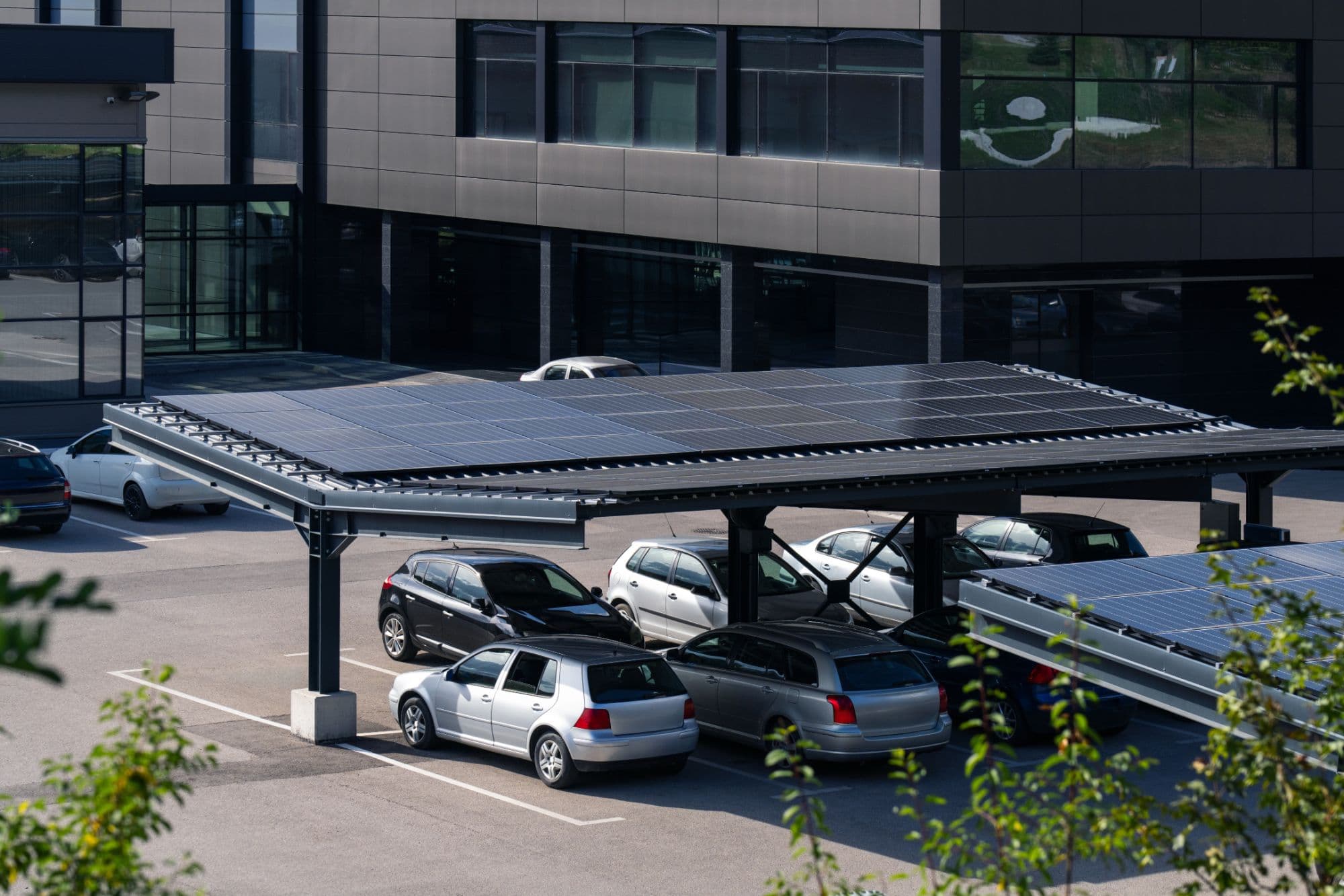 Solar Carport Structures supplied by KLY Infra